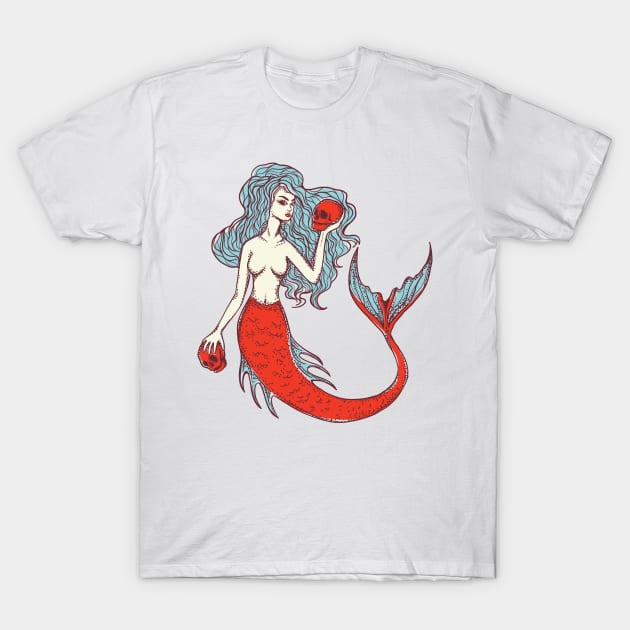 Mermaid Skulls T-Shirt by TheRealestDesigns